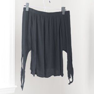 Black Strapless elastic shirt